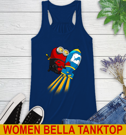 NFL Football Detroit Lions Deadpool Minion Marvel Shirt Racerback Tank 7