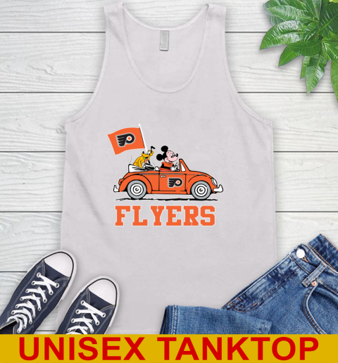NHL Hockey Philadelphia Flyers Pluto Mickey Driving Disney Shirt Tank Top