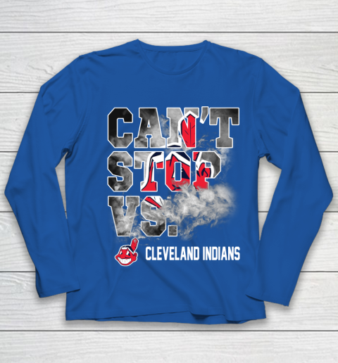 MLB Cleveland Indians Baseball Can't Stop Vs Cleveland Indians Youth Long Sleeve 7