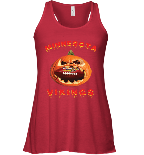 NFL Minnesota Vikings Halloween Pumpkin Football Sports u2M921NTzCY flowy tank 32 95 151514 front red