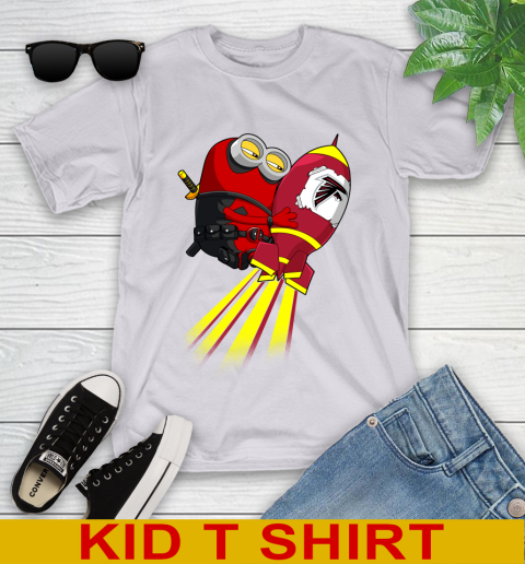 NFL Football Atlanta Falcons Deadpool Minion Marvel Shirt Youth T-Shirt 4
