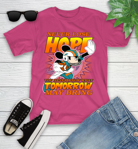 Miami Dolphins NFL Football Mickey Disney Never Lose Hope Youth T-Shirt 11