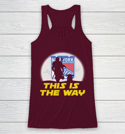 New York Rangers NHL Ice Hockey Star Wars Yoda And Mandalorian This Is The Way Racerback Tank 2