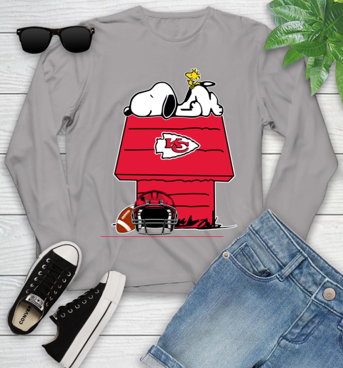 Kansas City Chiefs NFL Football Snoopy Woodstock The Peanuts Movie Youth Long Sleeve 5
