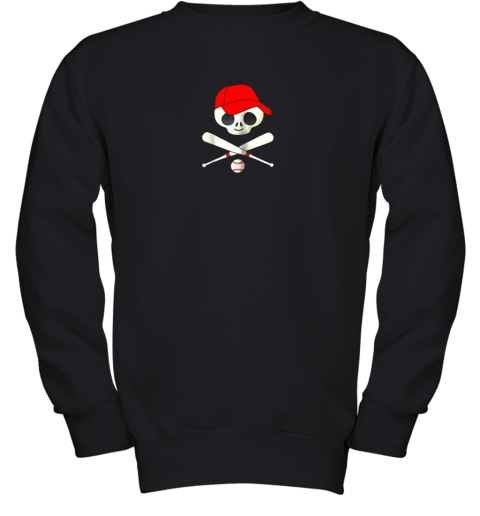 Baseball Jolly Roger Pirate Youth Sweatshirt
