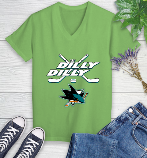 NHL San Jose Sharks Dilly Dilly Hockey Sports Women's V-Neck T-Shirt 11