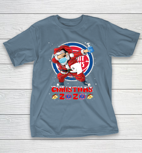 Detroit Pistons Funny Santa Claus Dabbing Christmas 2020 NBA T-Shirt 6