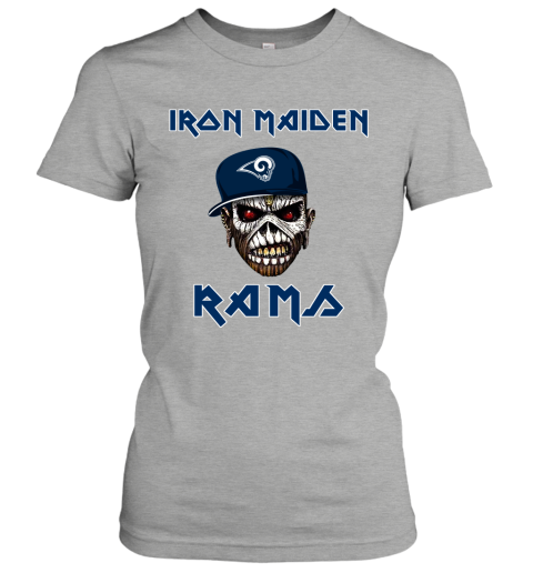 NFL Los Angeles Rams Iron Maiden Rock Band Music Football Sports j3ssTKpqWsT ladies t shirt 20 95 151514 front ash
