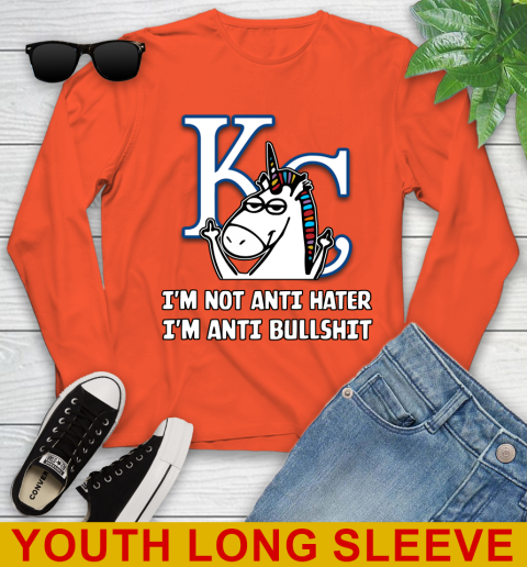 Los Angeles Angels MLB Baseball Unicorn I'm Not Anti Hater I'm Anti Bullshit (2) Youth Long Sleeve 4