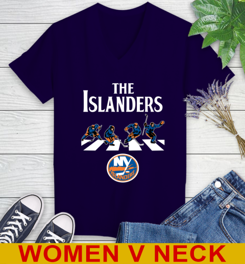 NHL Hockey New York Islanders The Beatles Rock Band Shirt Women's V-Neck T-Shirt 3