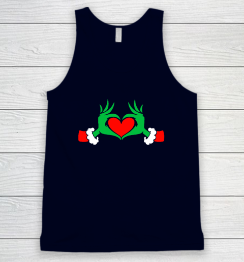 Funny Elf With Cute Heart Hands Style Christmas Costumes Tank Top - Image 3