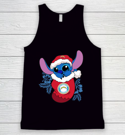 Los Angeles Chargers Christmas Stitch In The Sock Funny Disney NFL Tank Top