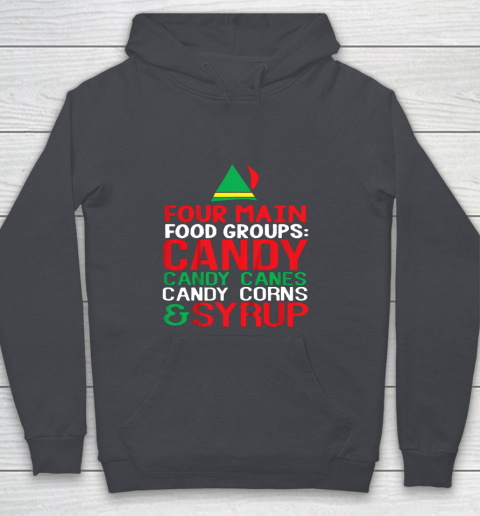 4 Main Food Groups Elf Buddy Christmas Youth Hoodie 5