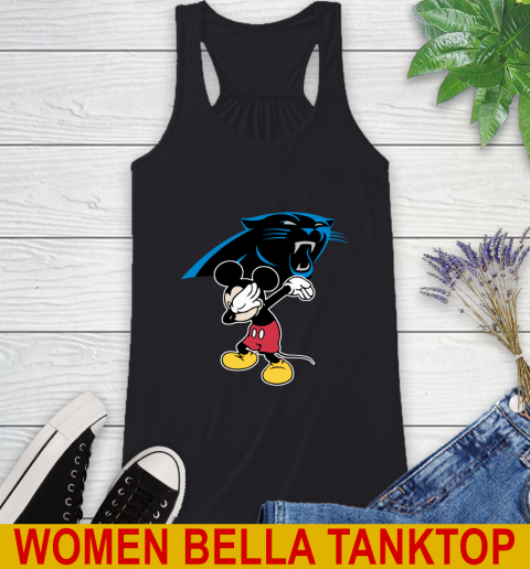 Carolina Panthers NFL Football Dabbing Mickey Disney Sports Racerback Tank 2