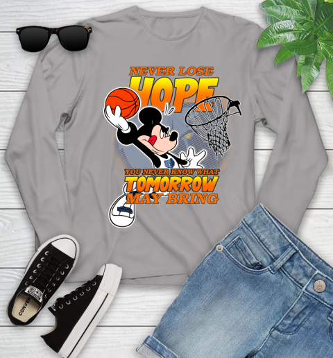 Memphis Grizzlies NBA Basketball Mickey Disney Never Lose Hope Youth Long Sleeve 5