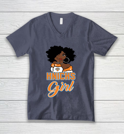 New York Knicks Girl NBA V-Neck T-Shirt 8