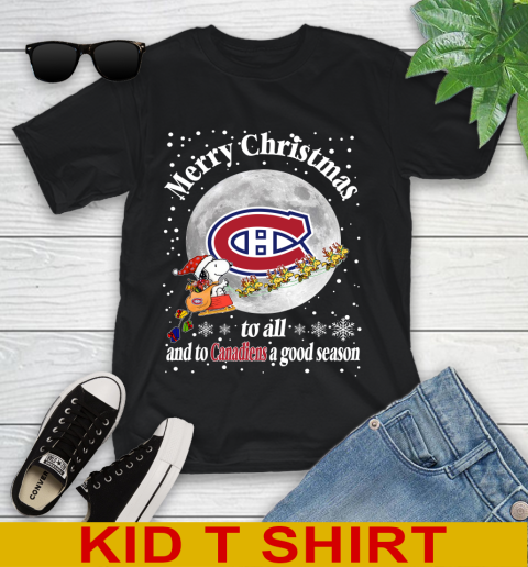 Montreal Canadiens Merry Christmas To All And To Canadiens A Good Season NHL Hockey Sports Youth T-Shirt