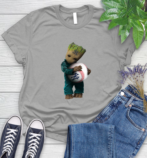 MLB Groot Guardians Of The Galaxy Baseball Sports New York Yankees Women's T-Shirt 10