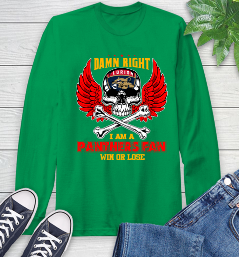 NHL Damn Right I Am A Florida Panthers Win Or Lose Skull Hockey Sports Long Sleeve T-Shirt 20