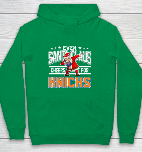 New York Knicks Even Santa Claus Cheers For Christmas NBA Youth Hoodie 4
