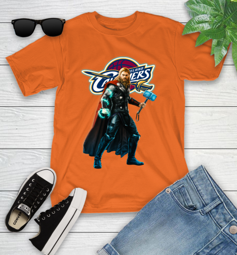NBA Thor Avengers Endgame Basketball Cleveland Cavaliers Youth T-Shirt 7