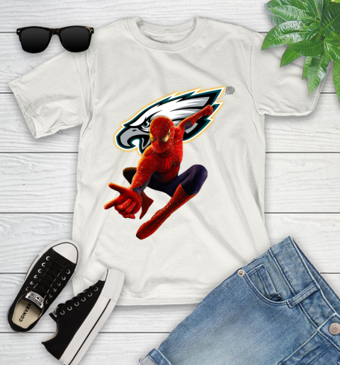 NFL Spider Man Avengers Endgame Football Philadelphia Eagles Youth T-Shirt