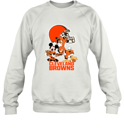 Mickey Donald Goofy The Three Cleveland Browns Football Sweatshirt