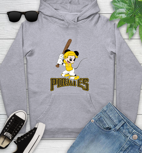 MLB Baseball Pittsburgh Pirates Cheerful Mickey Mouse Shirt Youth Hoodie 6