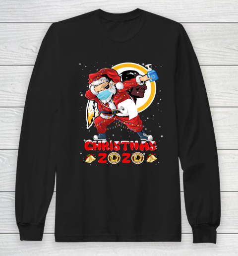 Washington Redskins Funny Santa Claus Dabbing Christmas 2020 NFL Long Sleeve T-Shirt