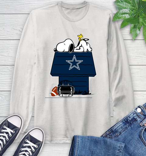 Dallas Cowboys NFL Football Snoopy Woodstock The Peanuts Movie Long Sleeve T-Shirt