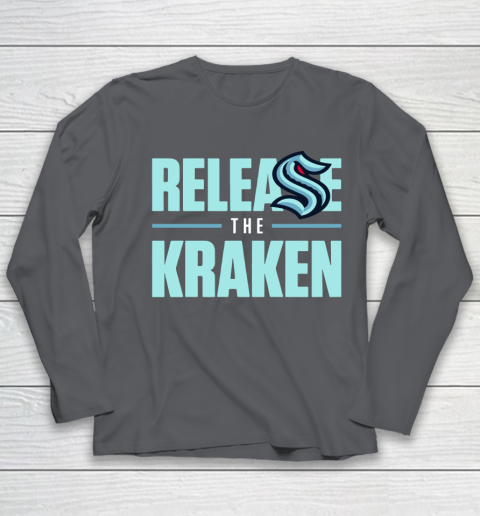 Youth Heathered Gray Seattle Kraken Team Long Sleeve T-Shirt