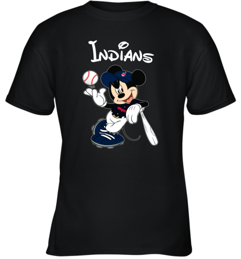 Baseball Mickey Team Cleveland Indians Youth T-Shirt