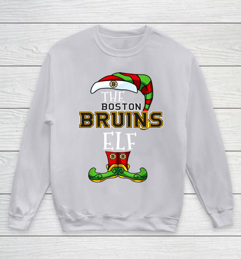 Boston Bruins Christmas ELF Funny NHL Youth Sweatshirt 3