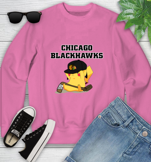 NHL Pikachu Hockey Sports Chicago Blackhawks Youth Sweatshirt 7