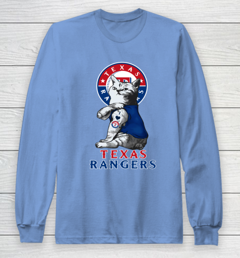 MLB Baseball My Cat Loves Texas Rangers Long Sleeve T-Shirt 8