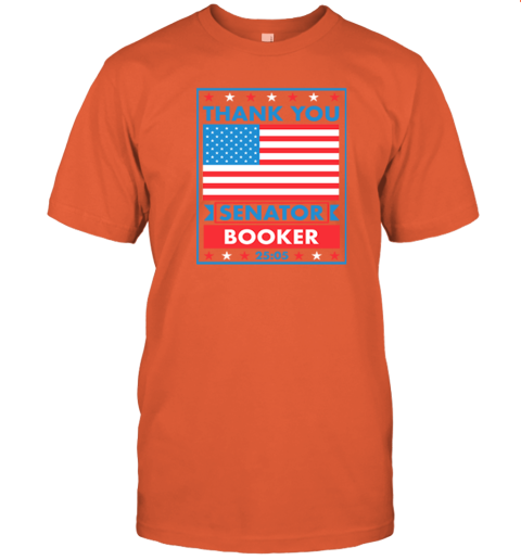 87ut thank you senator cory booker 25 hours and 5 minutes premium classic t shirt 2 front orange