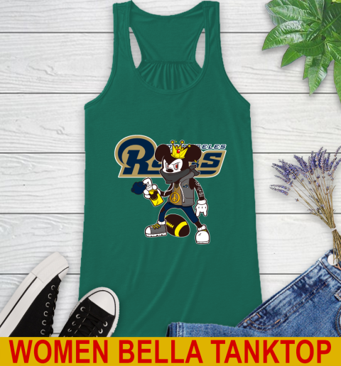 Los Angeles Rams NFL Football Mickey Peace Sign Sports Racerback Tank 7