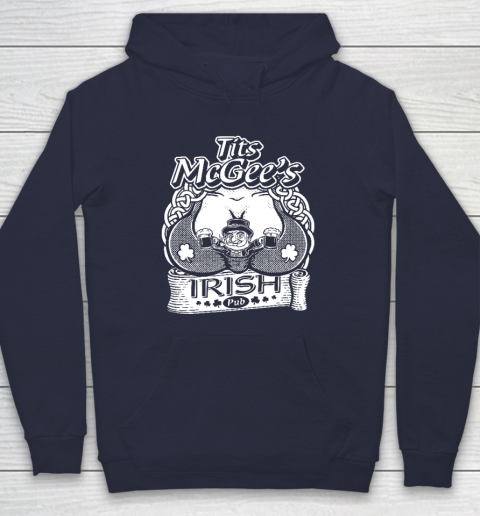 Tits McGee'ss Irish Pub Funny St. Patrick's Day Shamrocks Hoodie 2