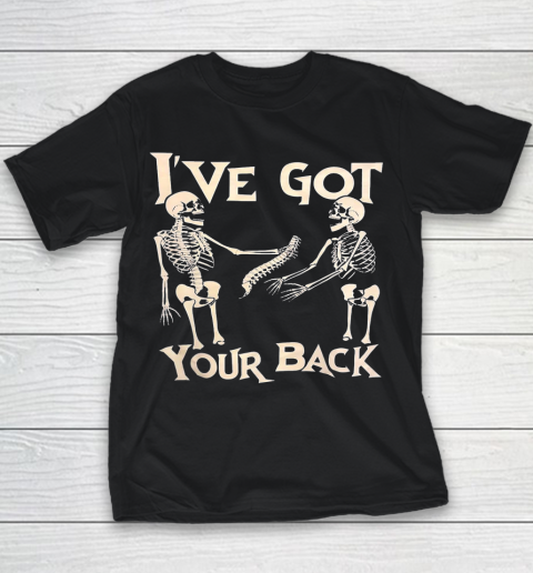 I've Got Your Back Halloween Skeleton Skull Youth T-Shirt