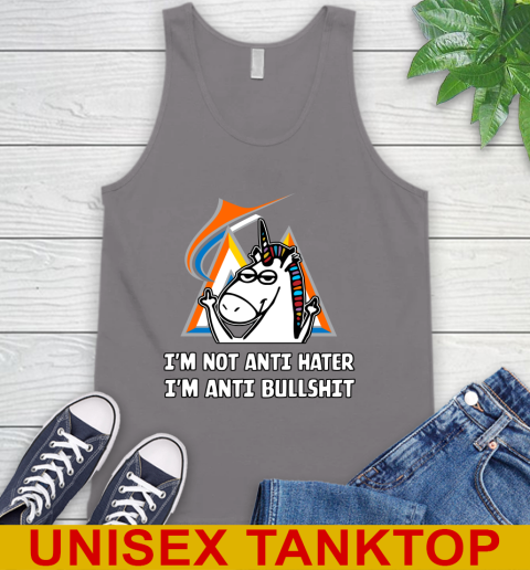 Miami Marlins MLB Baseball Unicorn I'm Not Anti Hater I'm Anti Bullshit Tank Top 7