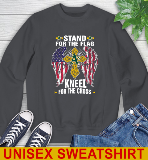 MLB Baseball Oakland Athletics Stand For Flag Kneel For The Cross Shirt Sweatshirt 7