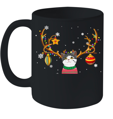 Cat Reindeer Christmas Holiday Funny Ceramic Mug 11oz