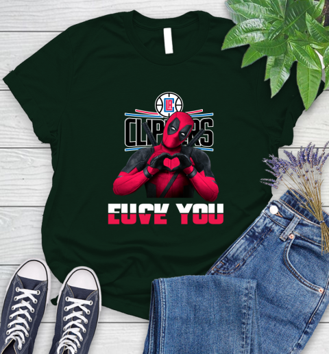 NBA LA Clippers Deadpool Love You Fuck You Basketball Women's T-Shirt 6