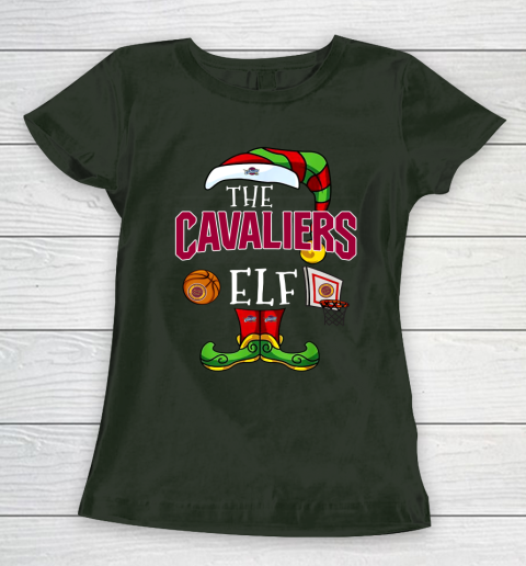 Cleveland Cavaliers Christmas ELF Funny NBA Women's T-Shirt 4