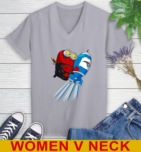 NBA Basketball Orlando Magic Deadpool Minion Marvel Shirt Women's V-Neck T-Shirt 4