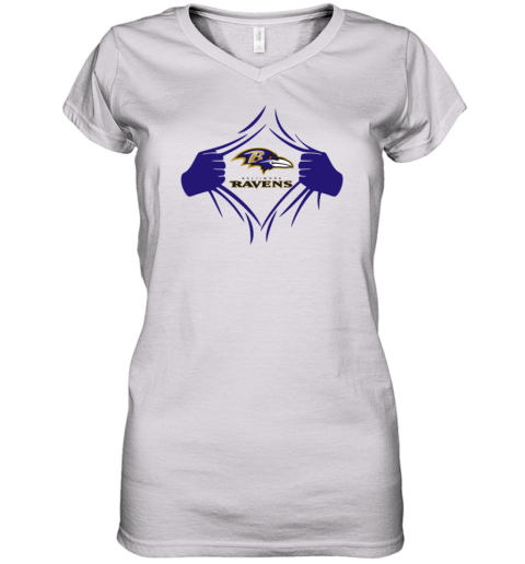 Baltimore Ravens Superman Women's V-Neck T-Shirt