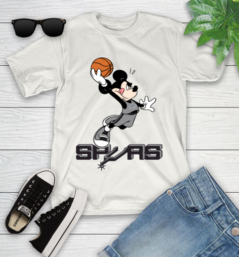 NBA Basketball San Antonio Spurs Cheerful Mickey Mouse Shirt Youth T-Shirt 2