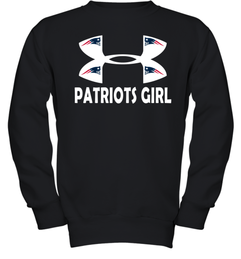 NFL New England Patriots Girl Under Armour Football Sports wyQqRYXyvKs youth sweatshirt 47 95 151514 front black