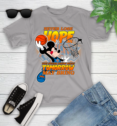 New York Knicks NBA Basketball Mickey Disney Never Lose Hope Youth T-Shirt 4