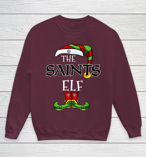 New Orleans Saints Christmas ELF Funny NFL Youth Sweatshirt 4